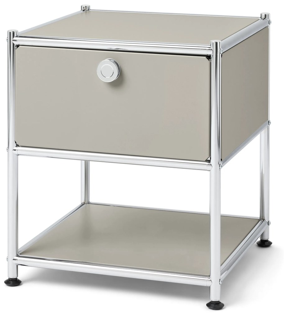 Kovový odkladací stolík »CN3« s 1 zásuvkou, svetlosivý