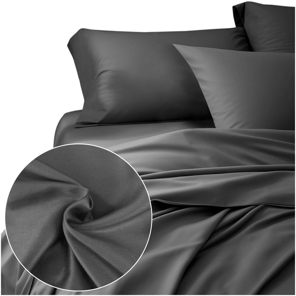 SATÉNOVÉ OBLIEČKY SATINLOVE CLASSIC 160X200 CM, 2KS 70X80 CM SIVÉ