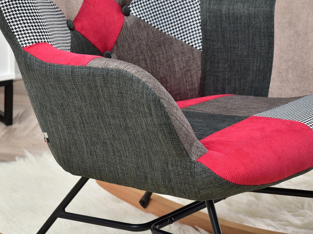 Kreslo Sibyla (patchwork + čierna). Akcia -27%. Vlastná spoľahlivá doprava až k Vám domov. 1110395