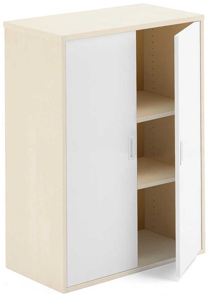 Kancelárska skriňa MODULUS, 1200x800x400 mm, breza / biela