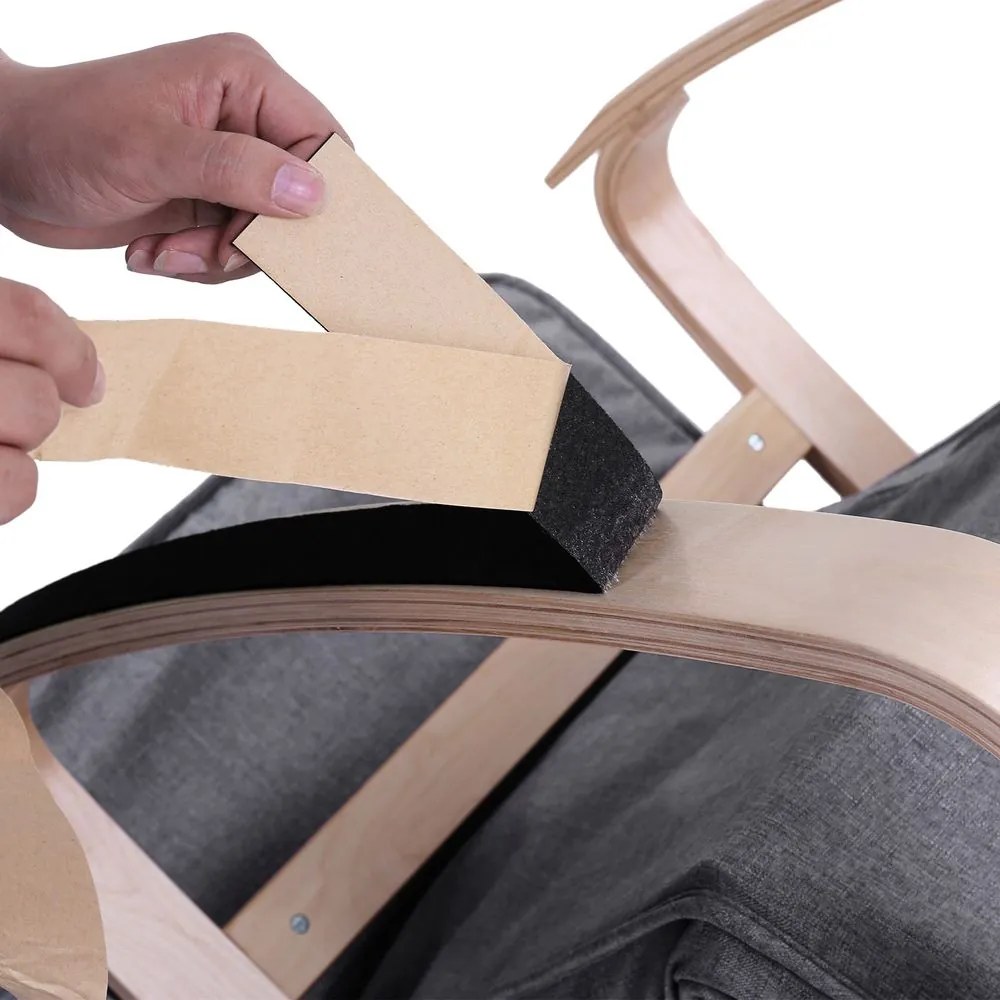 SongmicsHome Hojdacie kreslo, leňoška SWING nosnosť 150kg, 67x115x91cm, sivá