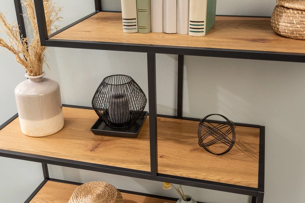 Polica Slim Line 185x115cm dub divoký čierny