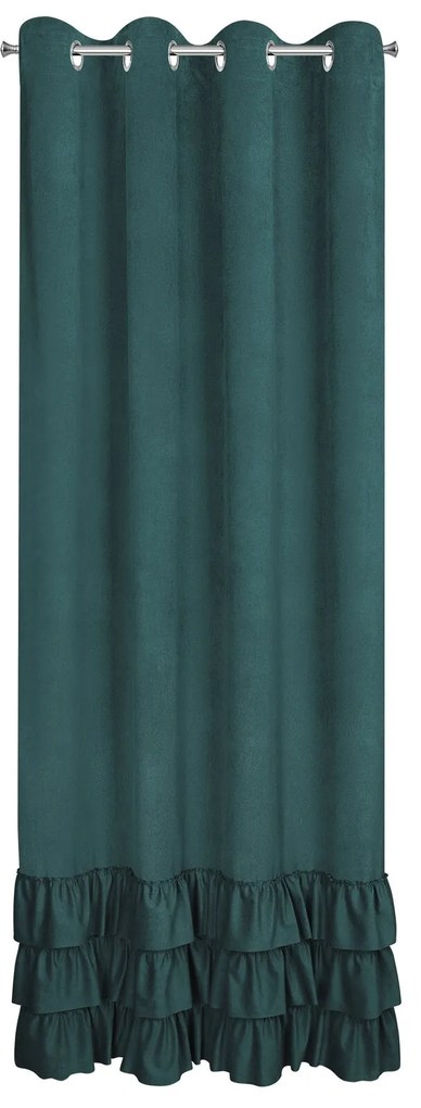 ZATEMŇOVACÍ ZÁVES NA KRÚŽKOCH MEGI 140X250 CM TMAVOZELENÁ