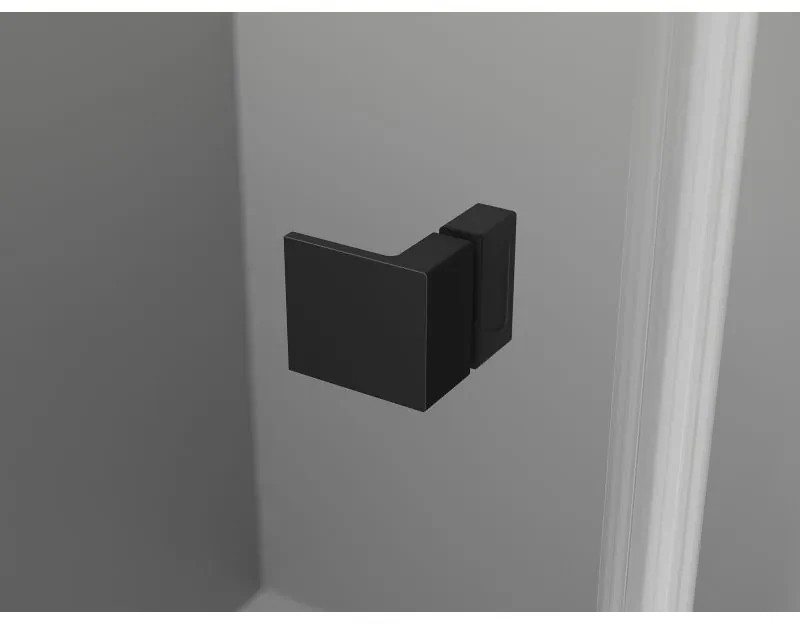 Mexen Lunar-B L pravý výklopný sprchový kút 90 x 80 cm, číre sklo, čierna matná, 832L-090-080-66-00-P
