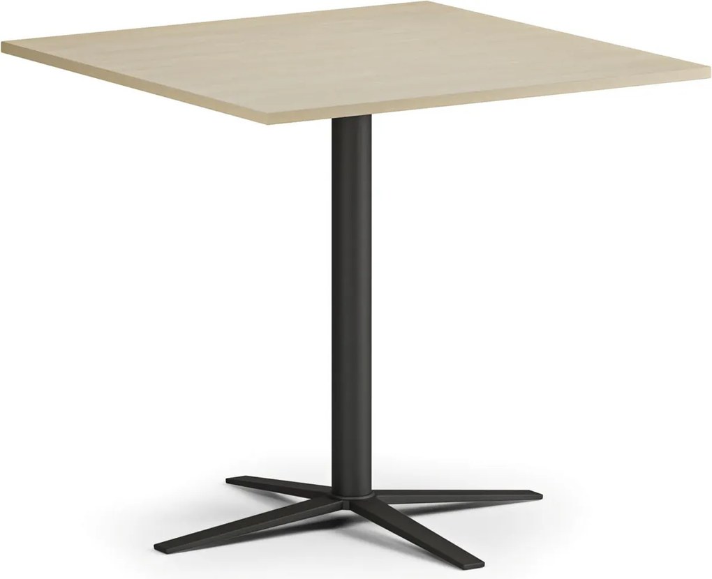 Konferenčný stolík AURA, 60x60 cm, čierna podnož, breza