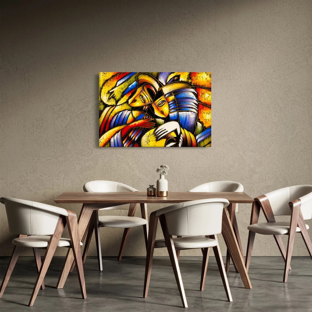 Obraz - Olejomaľba, milenci (90x60 cm)
