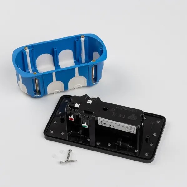 Solight 5B323B - Vonkajšia vstavaná podlahová dvojzásuvka IP55 čierna obdĺžnikový