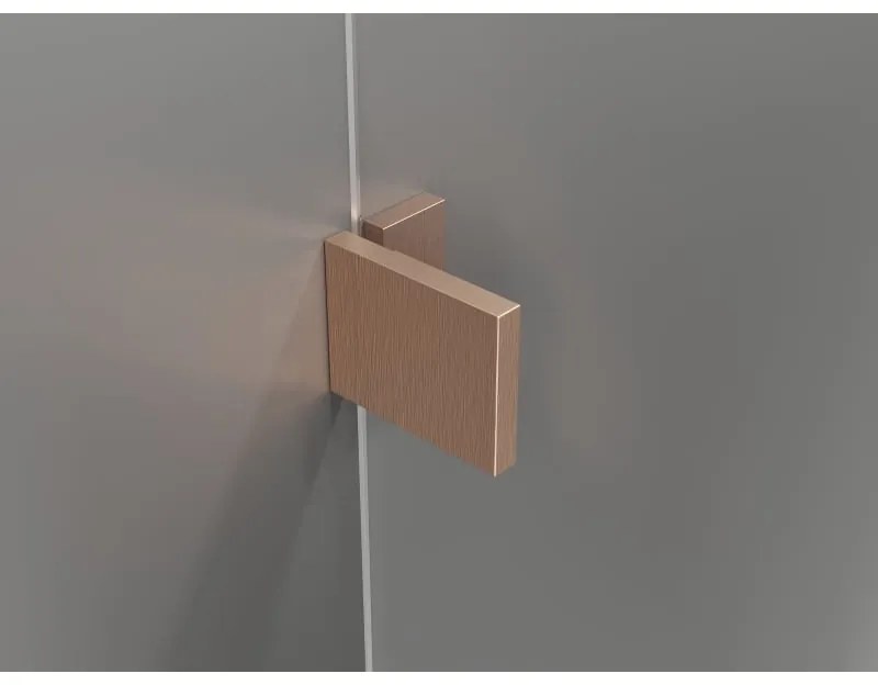 Mexen Lunar-B, pravostranný výklopný sprchový kút 95 x 90 cm, 8mm číre sklo, profil medená matná, 832-095-090-65-00-P
