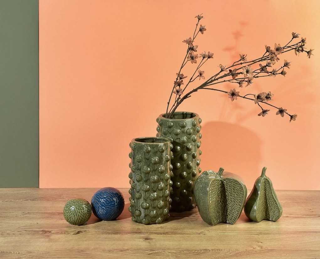 Keramická dekorativní koule Saggio Pattern 10 cm modrá