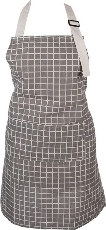 Šedá dámska kockovaná kuchynská zástera - 69*68 cm