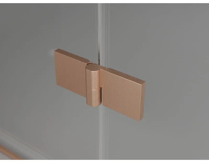 Mexen Lunar, L Duo výklopný sprchový kút 80 x 75 cm, 8mm číre sklo, profil medená matná, 834L-080-075P-65-00