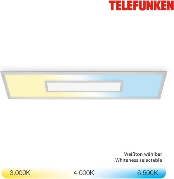 LED RGBW stmievateľný panel LED/20W/230V strieborný + diaľkové ovládanie