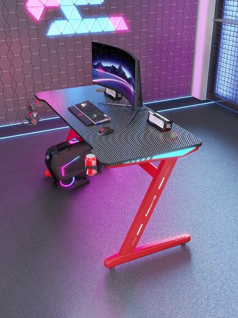 Herný stôl s podsvietením BG04 čierny 120 cm