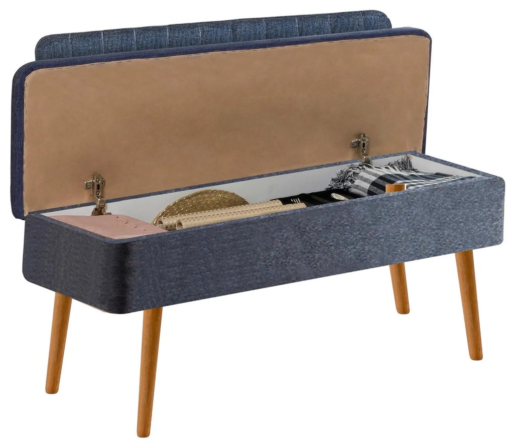 Lavica Vlasta 2 (borovica atlantická + tmavomodrá) (s úl. priestorom). Akcia -15%. Vlastná spoľahlivá doprava až k Vám domov. 1106604