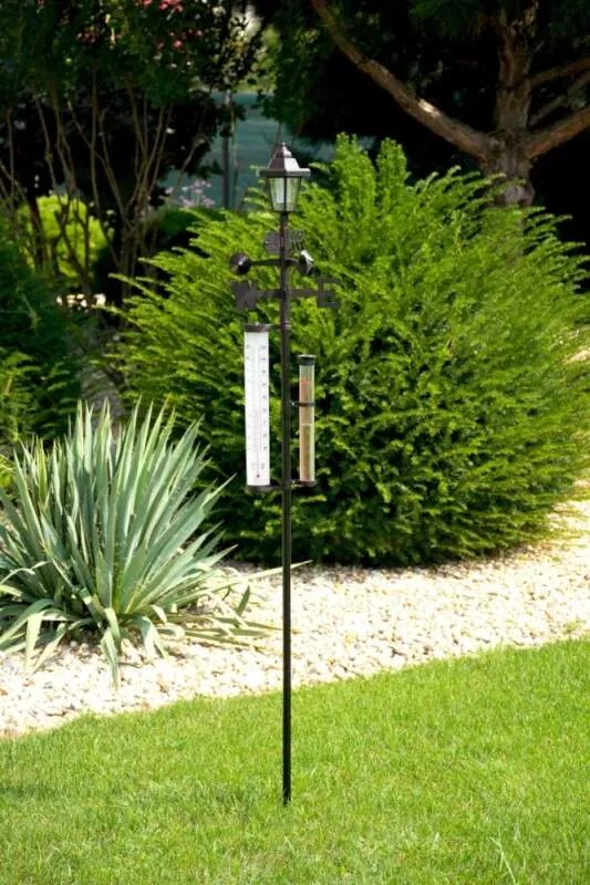 ST Záhradná meteostanica 158cm zrážkomer, teplomer, solárna lampa, smer vetra