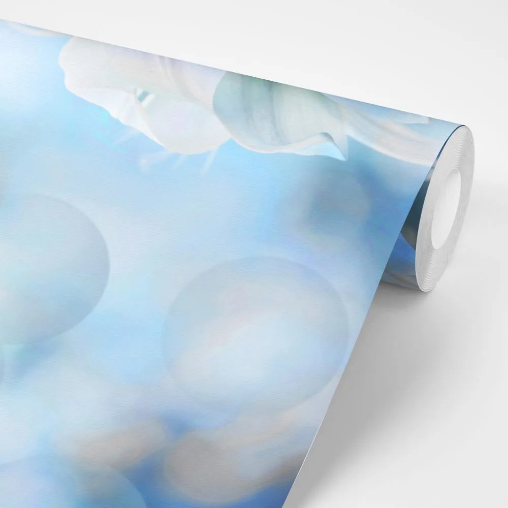 Samolepiaca tapeta kvet ľalie na abstraktnom pozadí