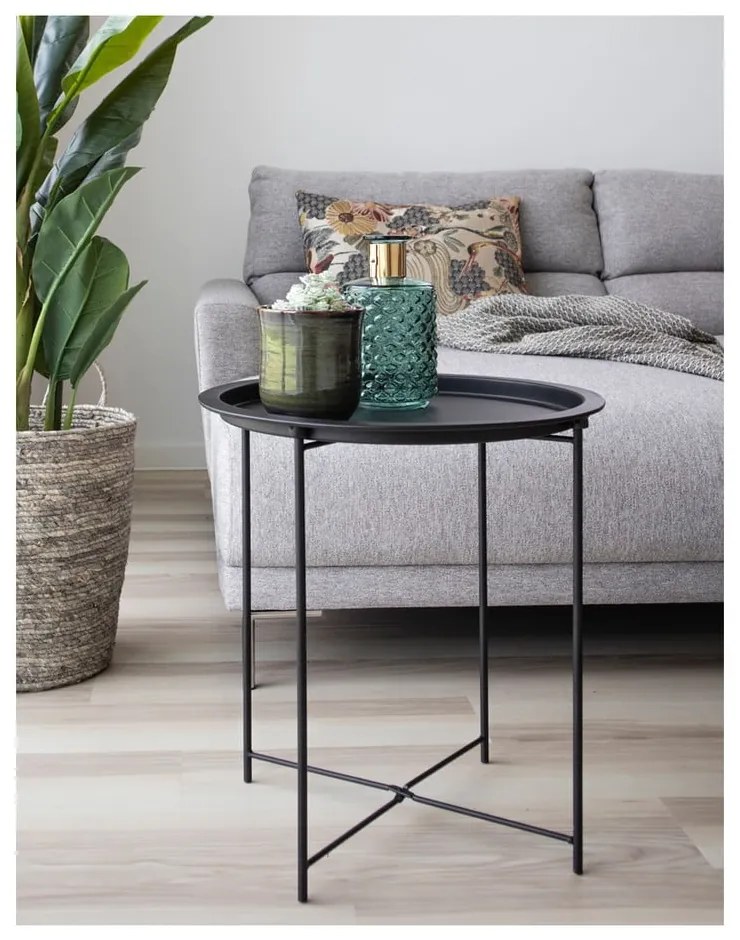 Kovový okrúhly odkladací stolík ø 47 cm Bastia – House Nordic