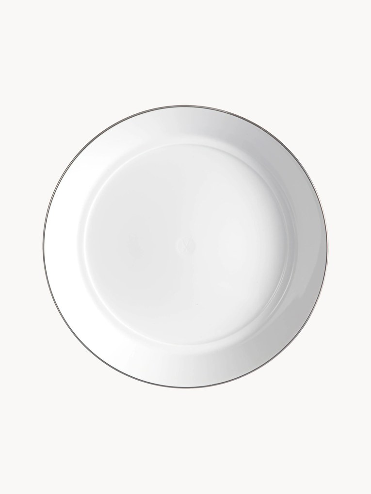 Ručne vyrobené porcelánové taniere na cestoviny's platinovým okrajom Vitruv, 2 ks