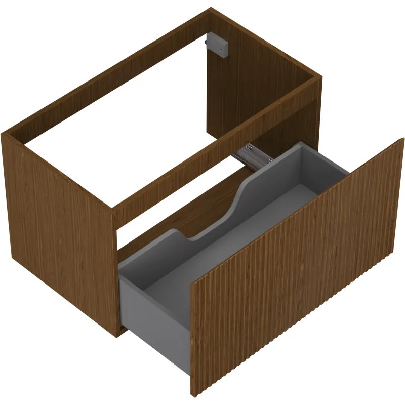 Mexen Rivel, kúpeľňová skrinka 80 cm, 1 zásuvka, drážkovaná, orech, 91A20-08047-1-BF86