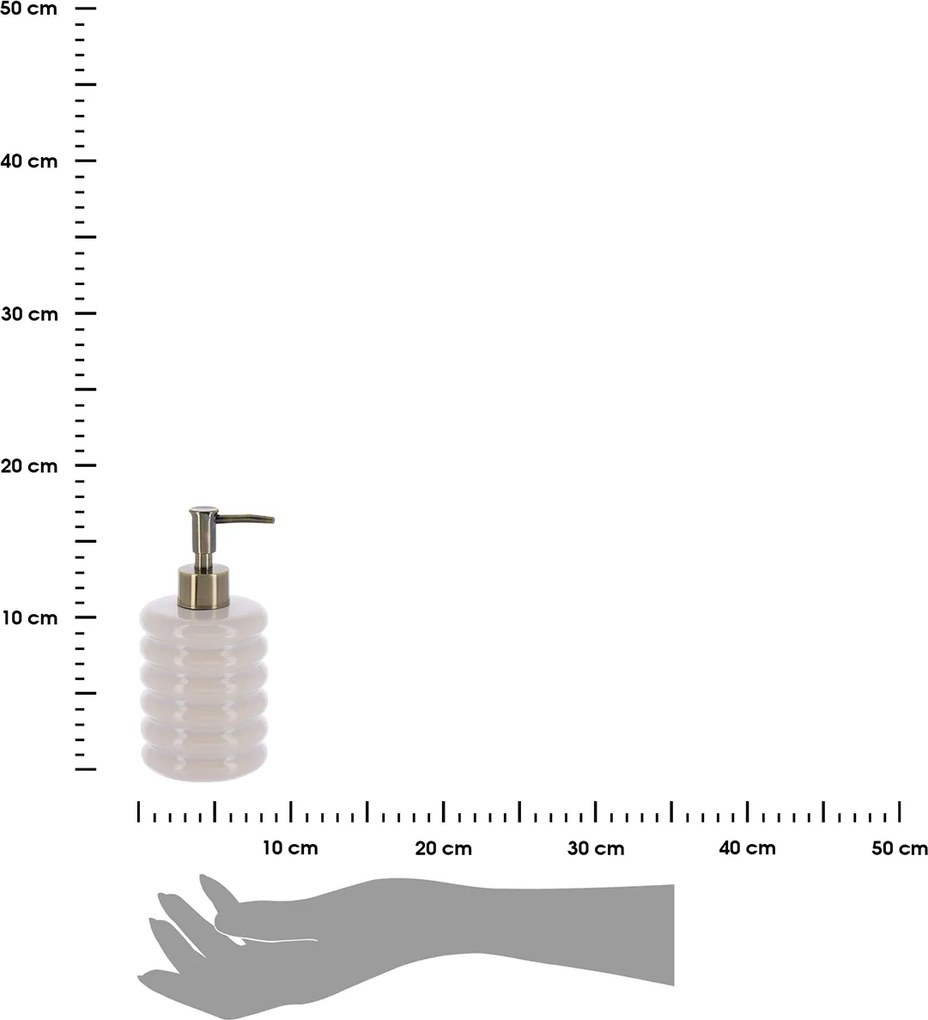 Dávkovač mydla Olive, béžová/so zlatými prvkami, 400 ml