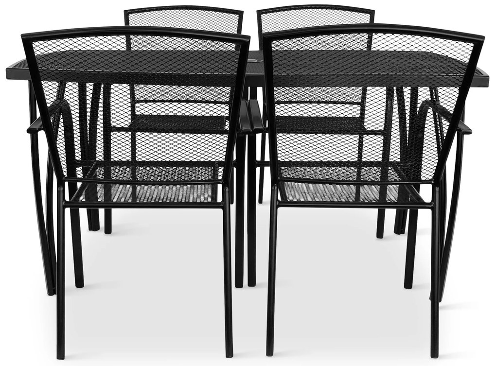 Záhradná kovová zostava Lana + 4x kovová stolička Lana steel ZWMC-19