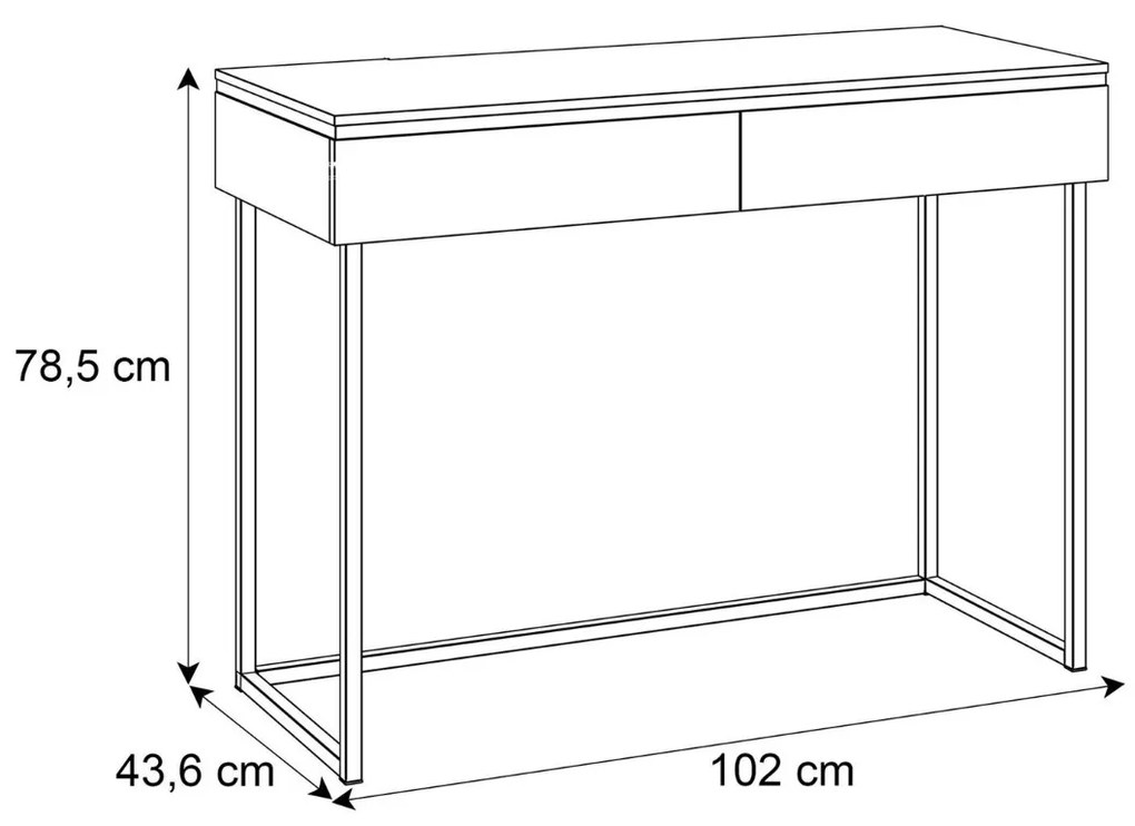 KONZOLA NESSIE BIELY LESK + ZLATÝ PODSTAVEC