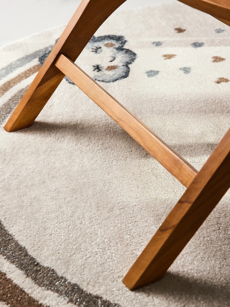 Villeroy & Boch, Detský kusový koberec Villeroy & Boch Boho Kids 106304 Cream Multicolor kruh, 160x160 (priemer) kruh, biela, viacfarebná, detská izba