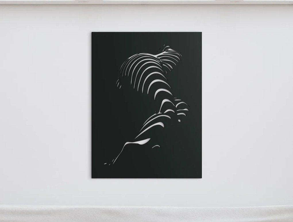 drevko Abstraktný obraz na stenu Pruhy Rozmer obrazu: 43 x 32,5 cm, Farba dekorácie: Čierna
