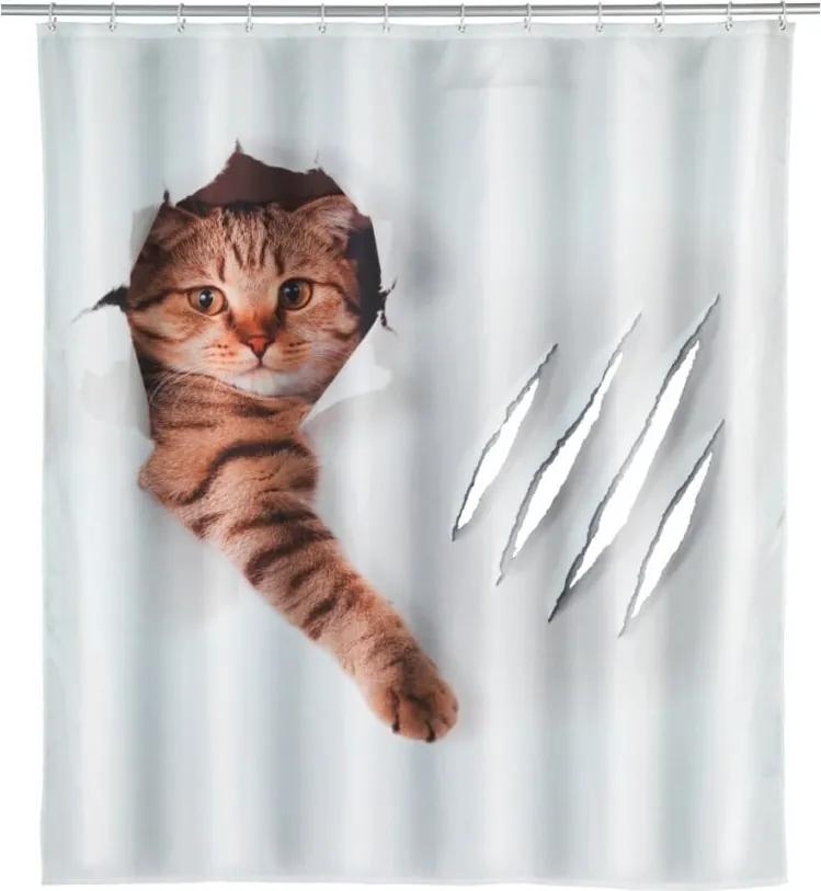 Sprchový záves Wenko Cat, 180 × 200 cm