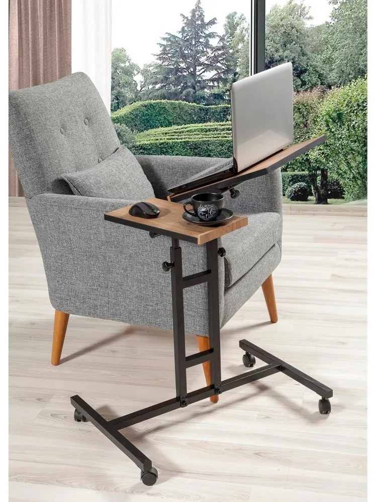 Polohovateľný stôl GLEN 87x67 cm hnedá/čierna