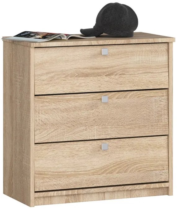 3 krídlový botník MINI 60 cm, dub sonoma