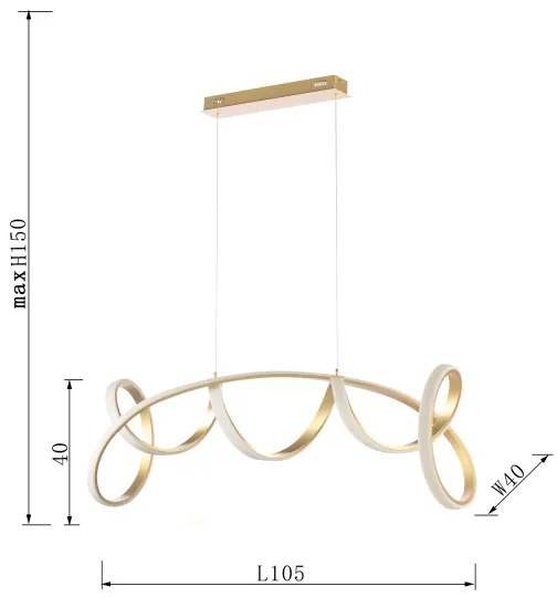 ONLI - LED Luster na lanku KIRA LED/60W/230V 4000K zlatá