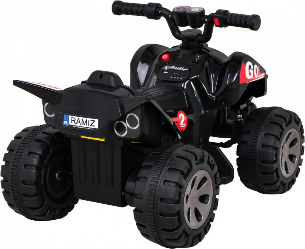 Ramiz Najrýchlejšia batériová štvorkolka pre deti Čierna + 25W motor