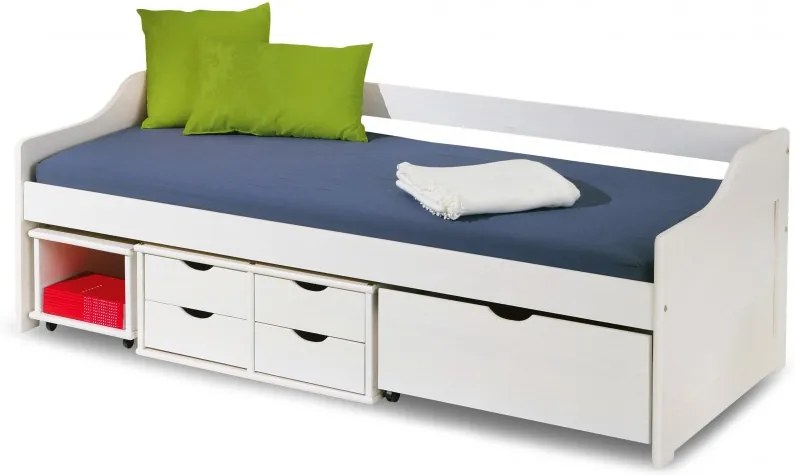 HALMAR Drevená posteľ Floro 90x200 biela
