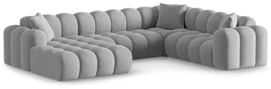 Svetlosivá ženilková rohová pohovka (pravý roh/do tvaru "U") Treno – Cosmopolitan Design