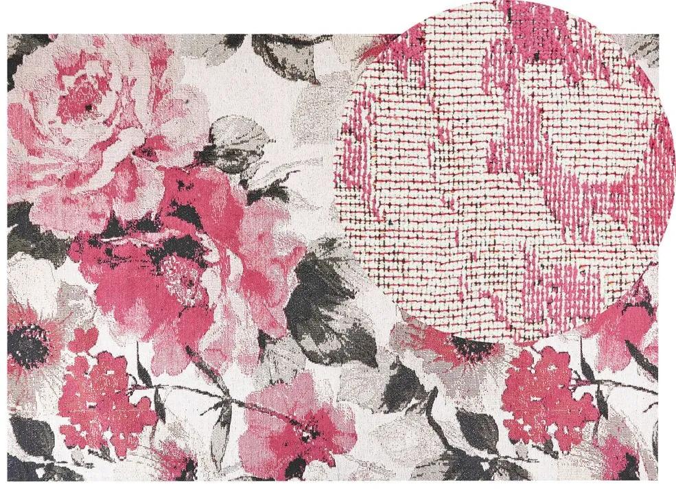 Bavlnený koberec 140 x 200 cm ružový EJAZ Beliani