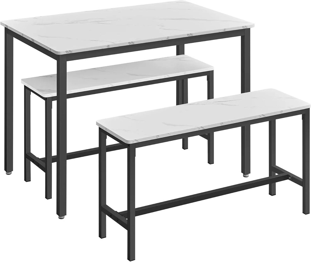 Jedálenský set Vasagle Viant mramorový/čierny