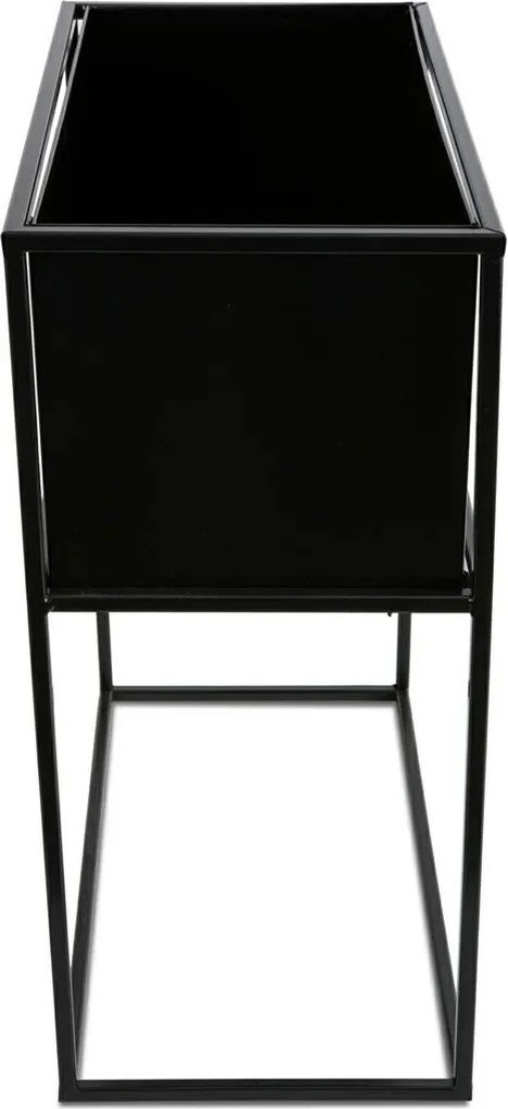 KOVOVÝ KVETINÁČ SO STOJANOM RECT 50X24X44 CM ČIERNA