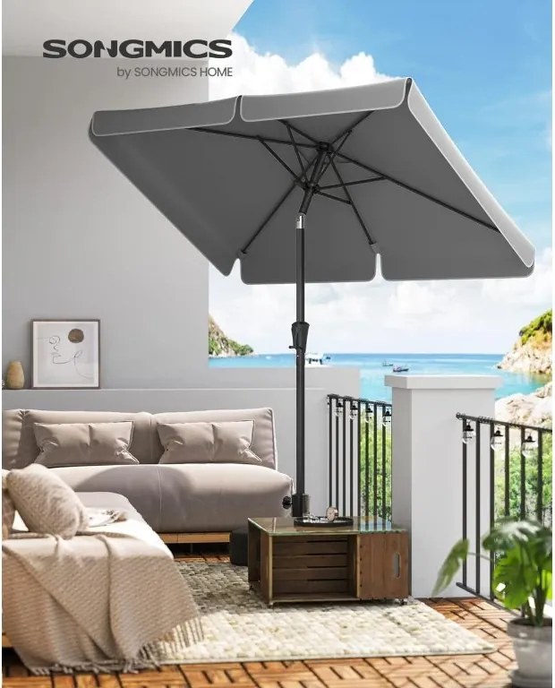 Zahradní slunečník Rocka 200x150 cm šedý