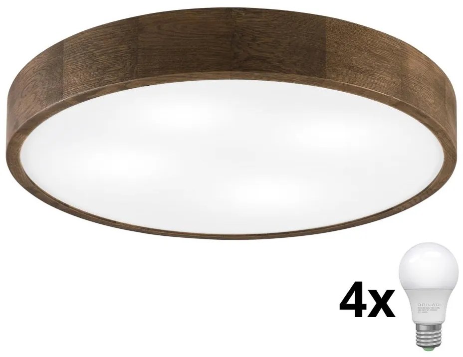 Brilagi - LED stropné svietidlo CARVALHO 4xE27/60W/230V, dub/orech, priemer 57,5 cm BG2151