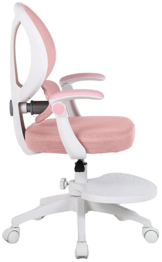 Detská otočná stolička Neoseat JUNI 009 s podnožou — látka, ružová