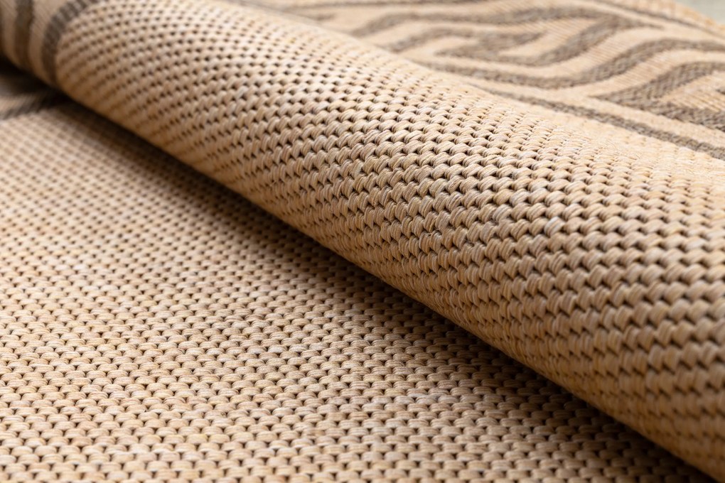 Šnúrkový koberec  SIZAL FLOORLUX kruh 20014 Grécky mais / coffeee