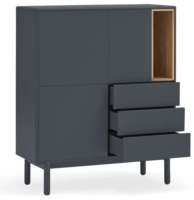 Tmavosivá vysoká komoda 100x120 cm Corvo - Teulat
