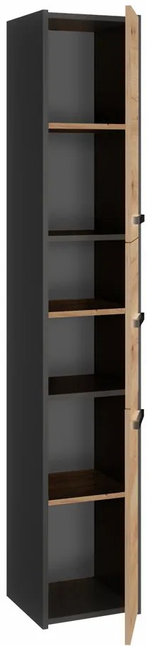 Kúpeľňová skrinka Samways 2 (antracit + dub artisan). Akcia -21%. Vlastná spoľahlivá doprava až k Vám domov. 1132955