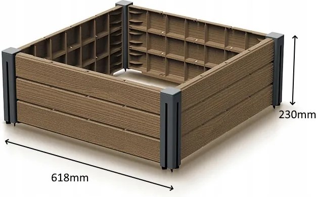 Vyvýšený záhon Bas Planty 61,8 cm hnědý