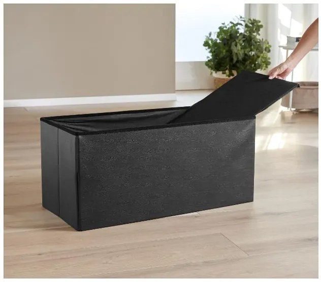 Livarno home Lavica s úložným priestorom, 82 x 40 x 40 cm (čierna) (100384099)