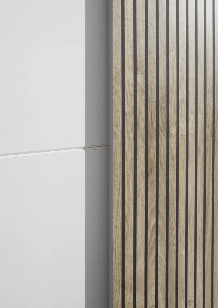 Šatníková skriňa Berno, 170 cm, biela/dub