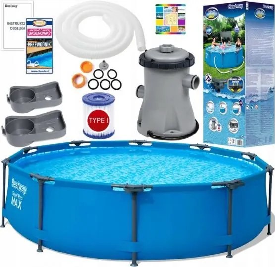 Veľký pevný bazén s filtráciou 305 cm x 76 cm