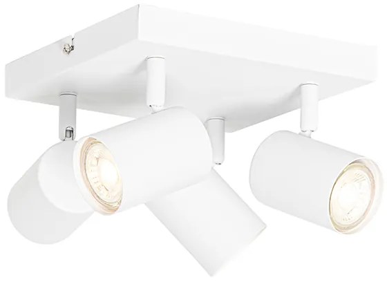 Moderné stropné svietidlo biele 4-svetlá nastaviteľné štvorcové - Jeana