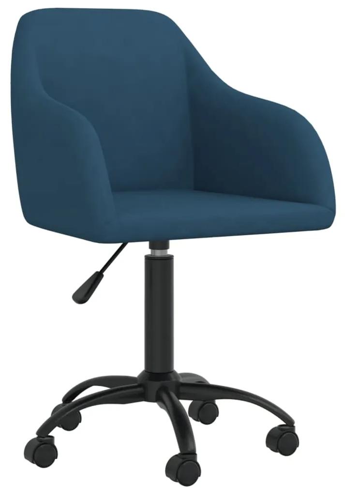 Otočná kancelárska stolička modrá zamatová 330656